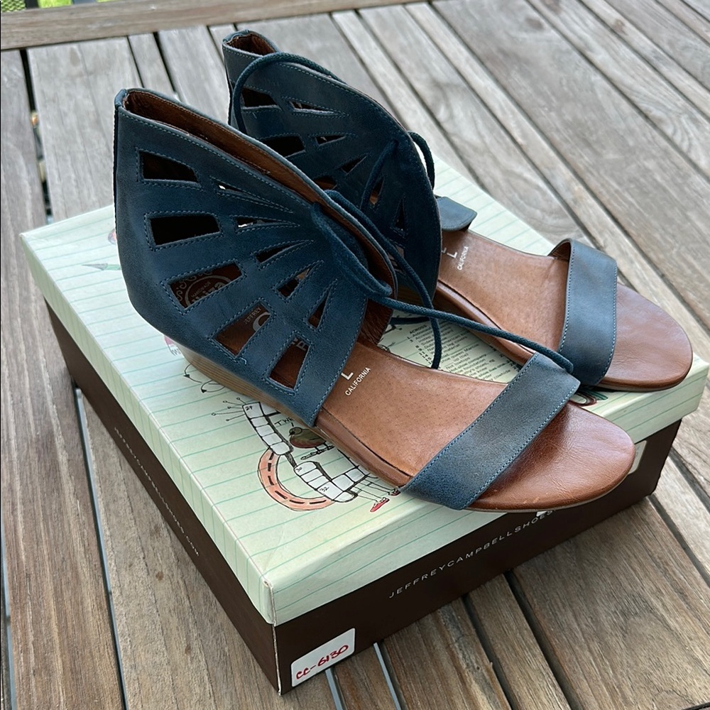 Jeffrey Campbell Dark Blue Cutout Sandals